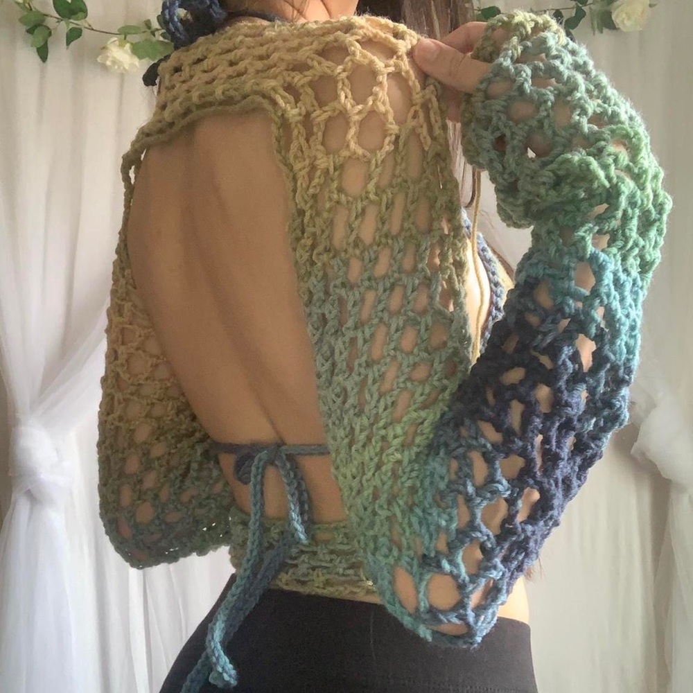 Mermaid vibes sweater bolero shrug - Picture 3 of 3